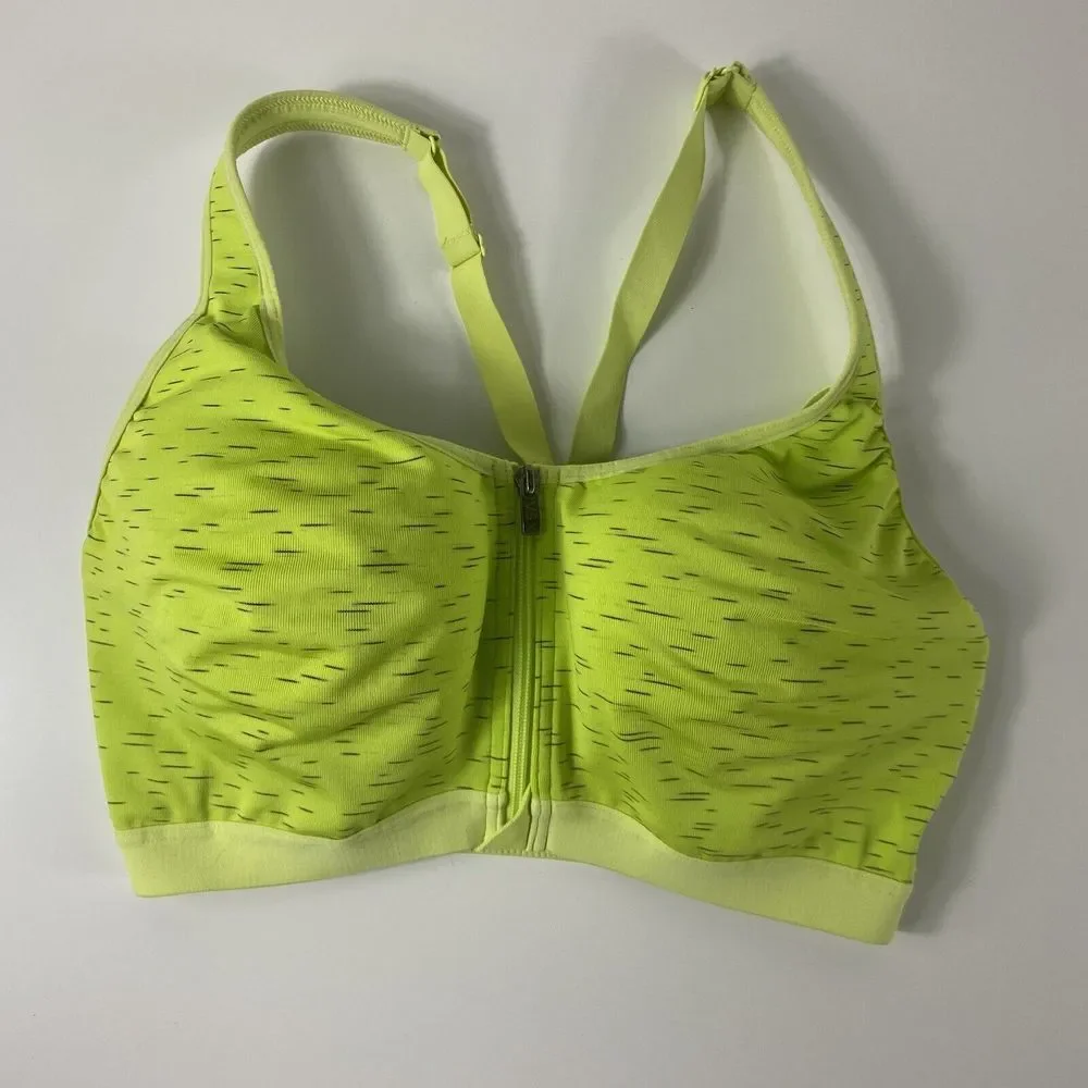 Victoria's Secret 34D Sport Bra‎ VSX Padded Front Zip Clasp Racerback Underwire
